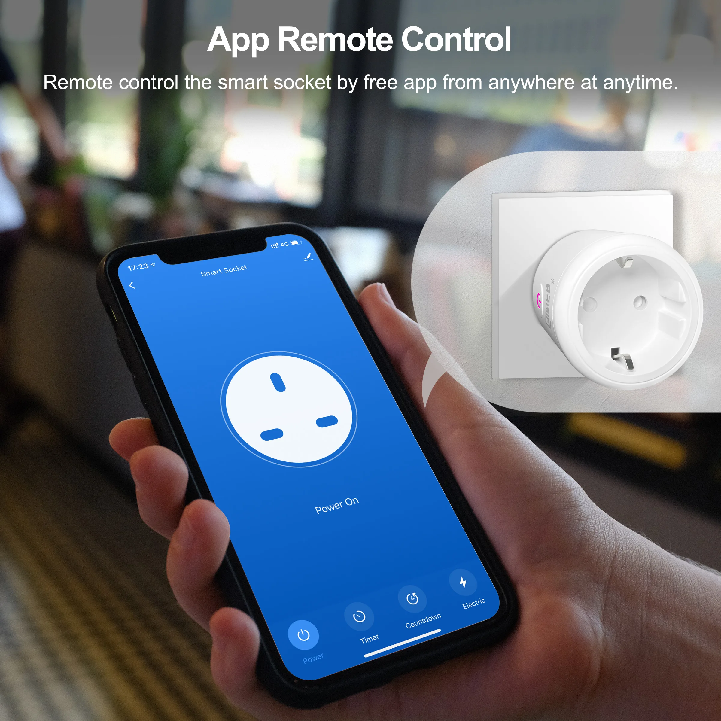 GIRIER Tuya Smart Wifi Plug EU with Power Monitoring 20A Smart Socket Outlet 4200W Compatible with Alexa Hey Google Yandex Alice