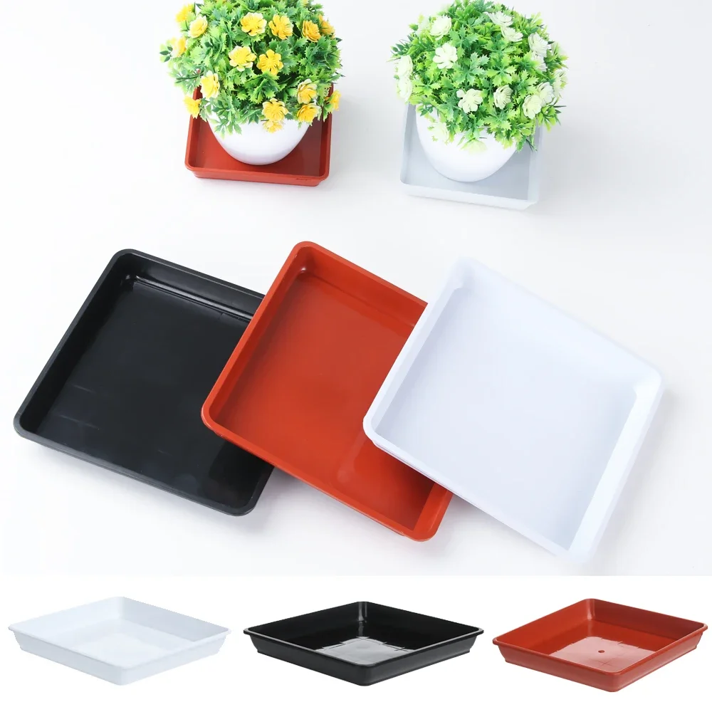 1Pcs 4/6/7/8/10 inch Square Plastic Tray Saucers Plant Saucer Drip Trays Heavy Duty Indoor Outdoor Flower Pot Tray