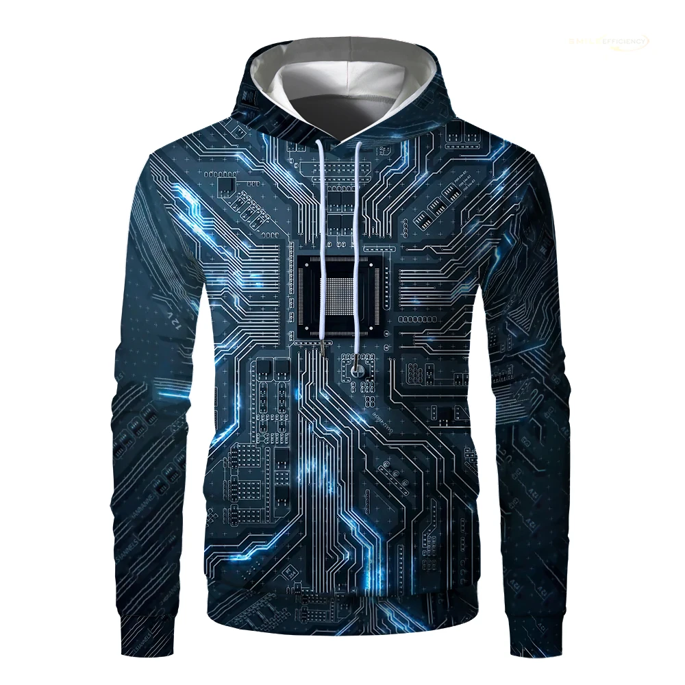 thumbnail image 1 of Sudadera con capucha con estampado 3D de diablo y patrón de chip electrónico 2023, sudadera con capucha informal divertida a la moda para hombre, sudadera con capucha de hip hop, 1 of 5