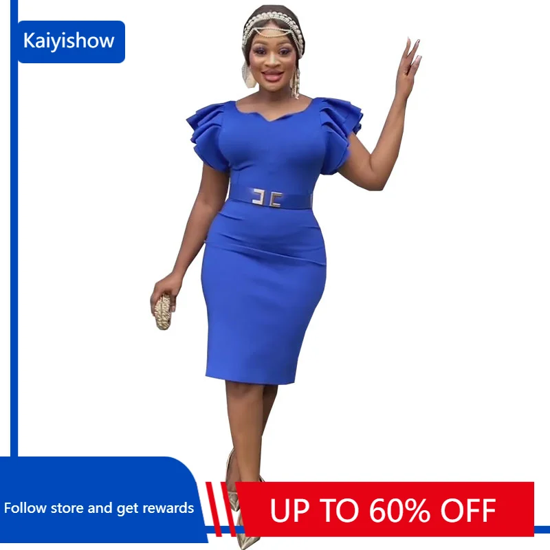 

Spring Summer Casual Solid Color Short Sleeve Pencil Dresses Women Fashion Bodycon Robes Formal Occasion Elegant Dress With Belt