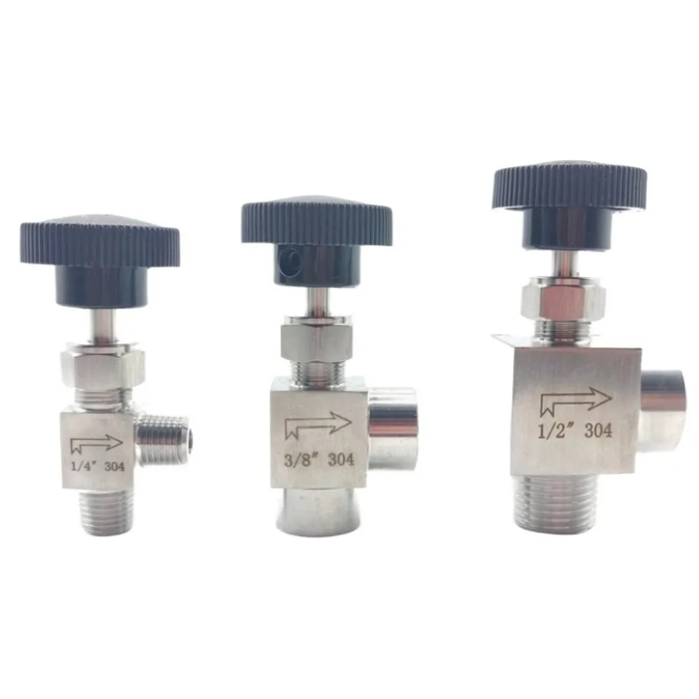 Gerade/Winkel 1/8" 1/4" 3/8" 1/2" BSP NPT männlich weiblich Nadelventil Kran 304 Edelstahl Durchflusskontrolle Wasser Gas Öl Propan – Detail 3