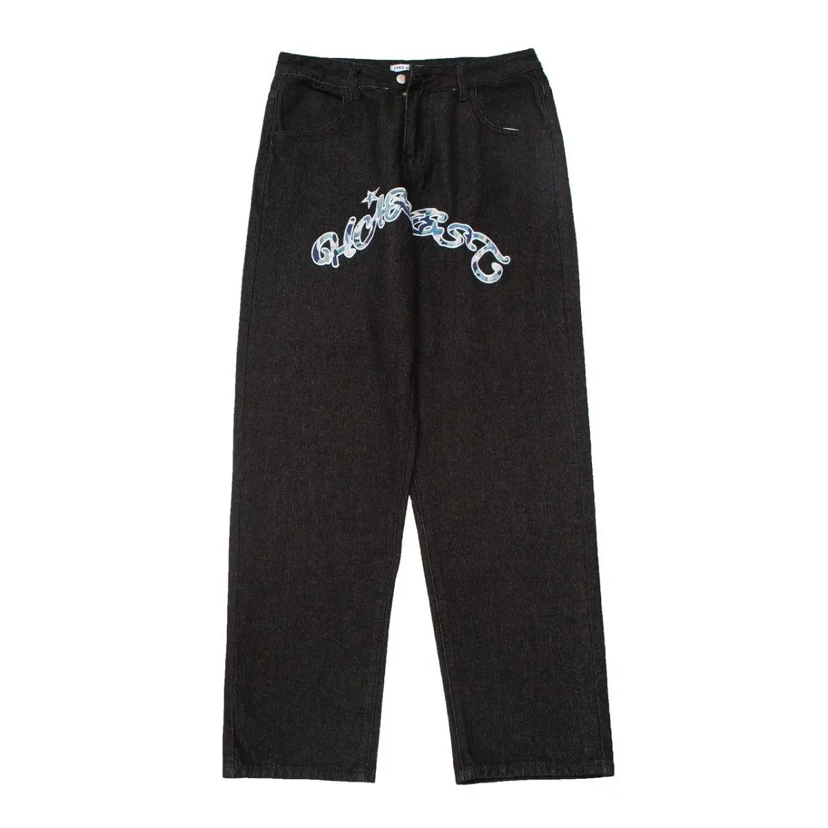 Y2K retro street print alphabet star jeans men and women hip-hop high street spring and autumn loose straight drag casual pants