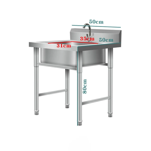 อ่างล้างจานสแตนเลสแบบติดตั้งในตัวพร้อมขายึด ช่องเดี่ยวหรือสองช่อง สำหรับใช้ในครัวเรือนหรือร้านอาหาร สำหรับล้างผักและจาน 6
