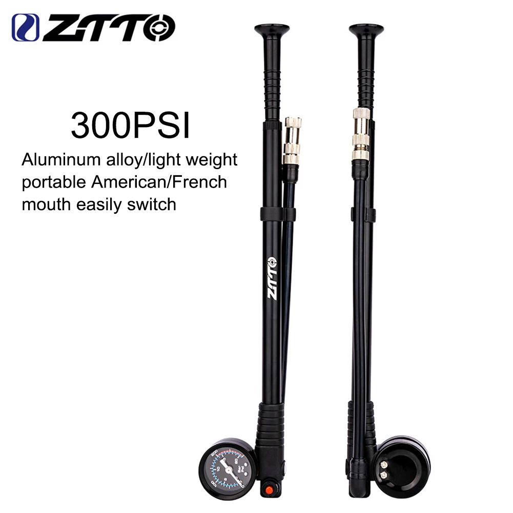 Насос воздушный велосипедный с манометром 300 PSI для вилки и задней подвески |