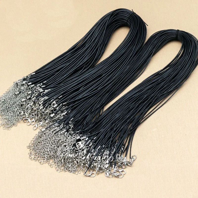 Finitura oro brillante 5 pezzi 1 mm 3 corde multiple 12-30 pollici cordoncini per collana in cotone cerato nero regolabili con chiusura a moschettone - Italia