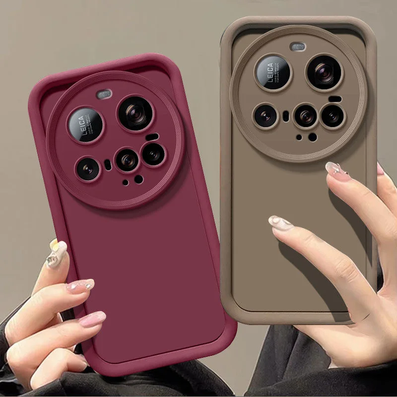 Luxury Solid Color Shockproof Phone Case with Camera Protection and Soft Cover