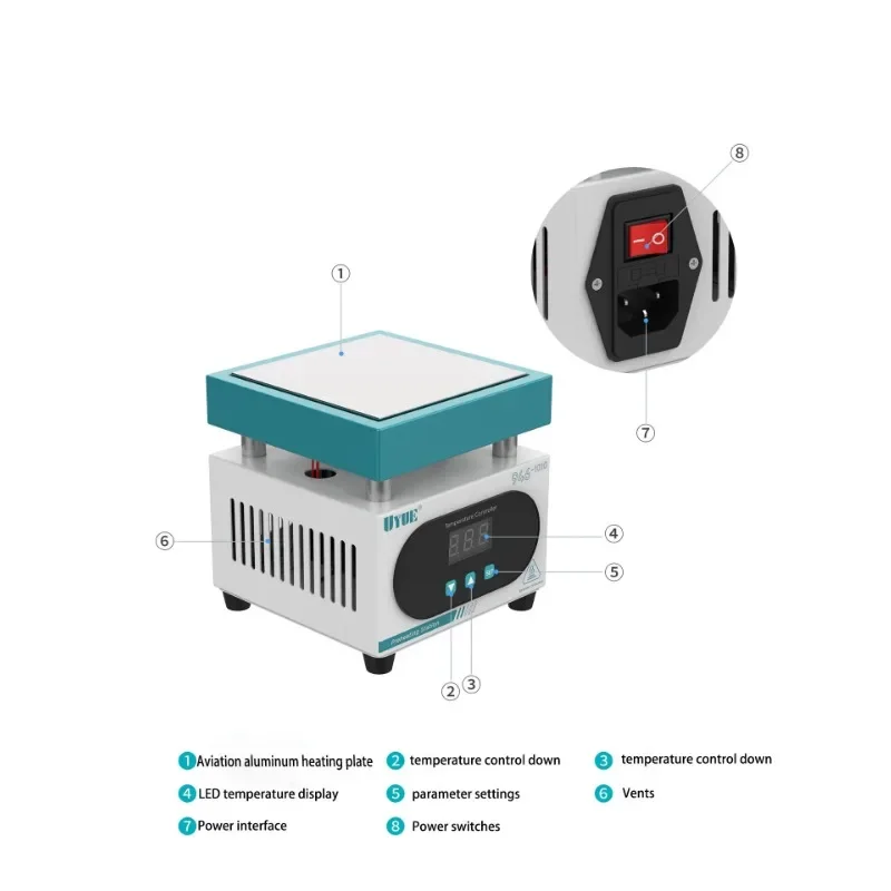 Smart 400W Soldering Station with Digital Temperature Display for LED Lamp Mobile Phone PCB Repair 5