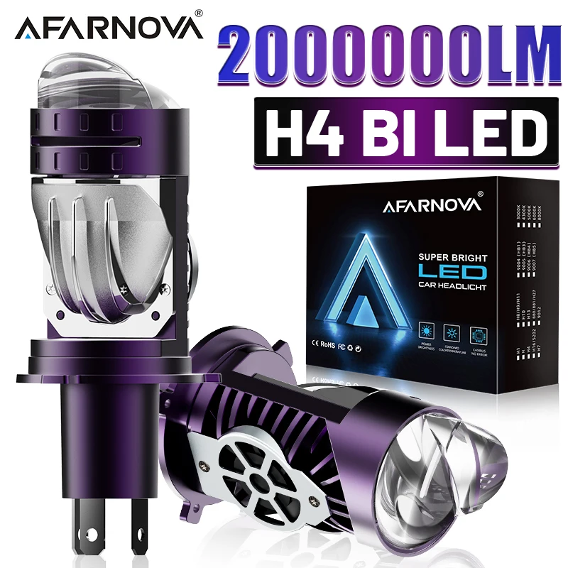 LED Headlight Bulb Projector New H4/9003/HB2 Canbus Super Bright LED 2000W 2000000LM 6000K Hi/Low Beam Apply For Car&Motorcycle