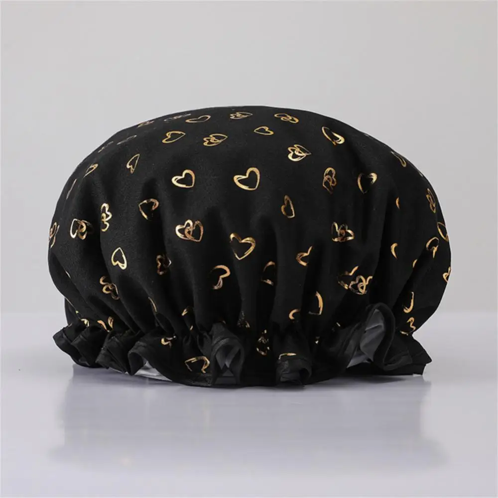 Double Layer Starry Sky Design Thick Waterproof Shower Cap Star Pattern Bathroom Hair Salon Supplies Bath Hat Bonnets for Women 3