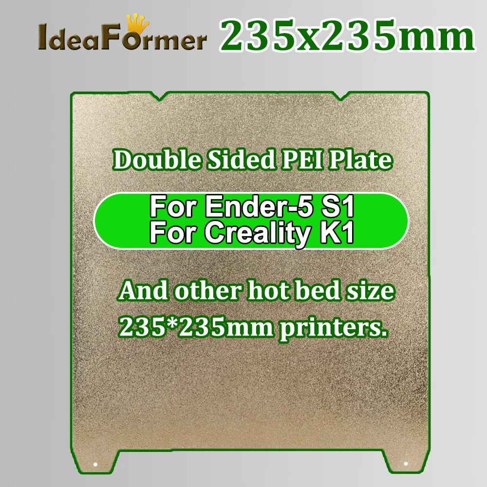 

Для 3D-принтера Creality K1 235x235 мм, для фототехники S1/Ender 3 S1 Pro, 3D-принтер PEI Printing, набор пластин с сильной магнитной платформой