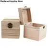 Retro Wooden Box Postcard Storage Organizer Box Retro Jewelry Box Desktop Handmade Wood Clamshell Storage Hand Decoration 6