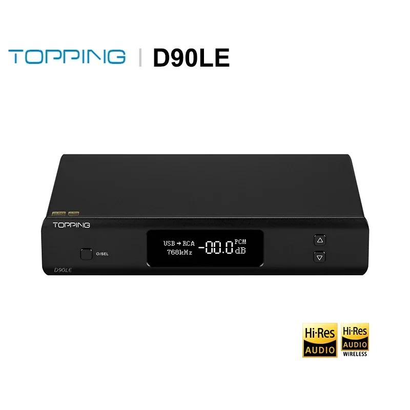 

TOPPING D90LE Hi-Res Audio DAC ES9038PRO chip Fully Balanced Decoding Bluetooth PCM768 DSD512 RCA/XLR Output D90 LE