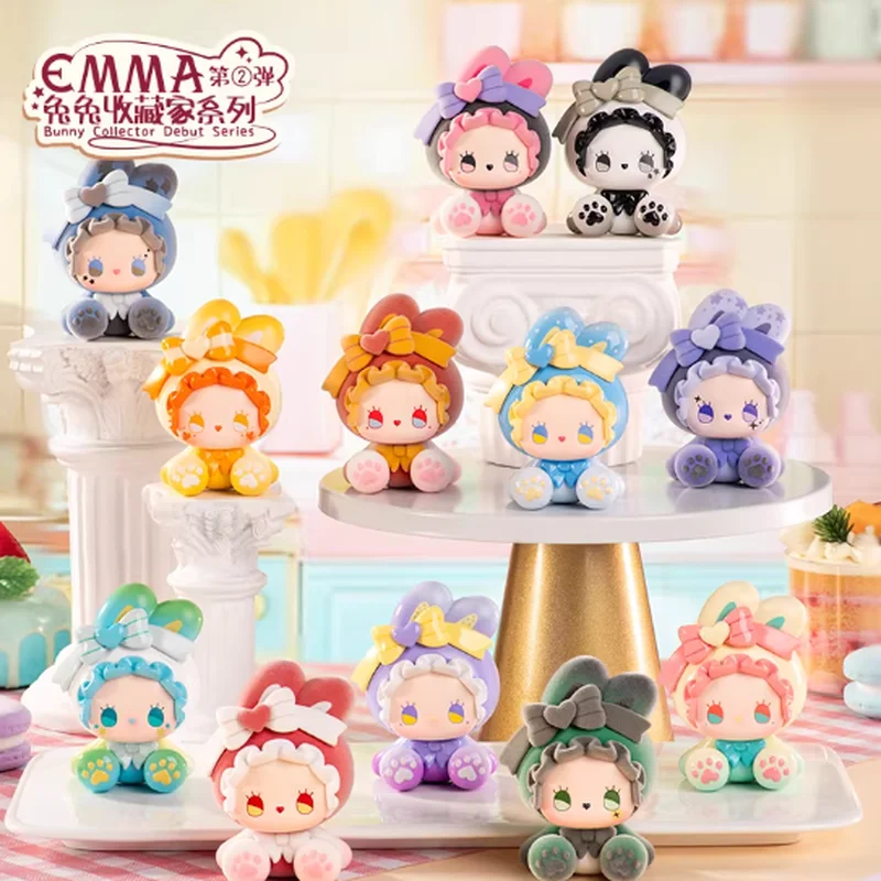 Authentic Emma Bunny Collector Series 2 Blind Box Cute Flocked Kawaii Collectible Dolls Desktop Ornaments Gift For Teenage Girls