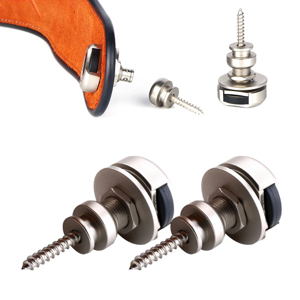 

2 Pcs Guitar Bass Strap Lock Skidproof StrapLock Locking Pegs Pins,Guitar Strap Buttons Pins Metal End - 3 Color For Choose