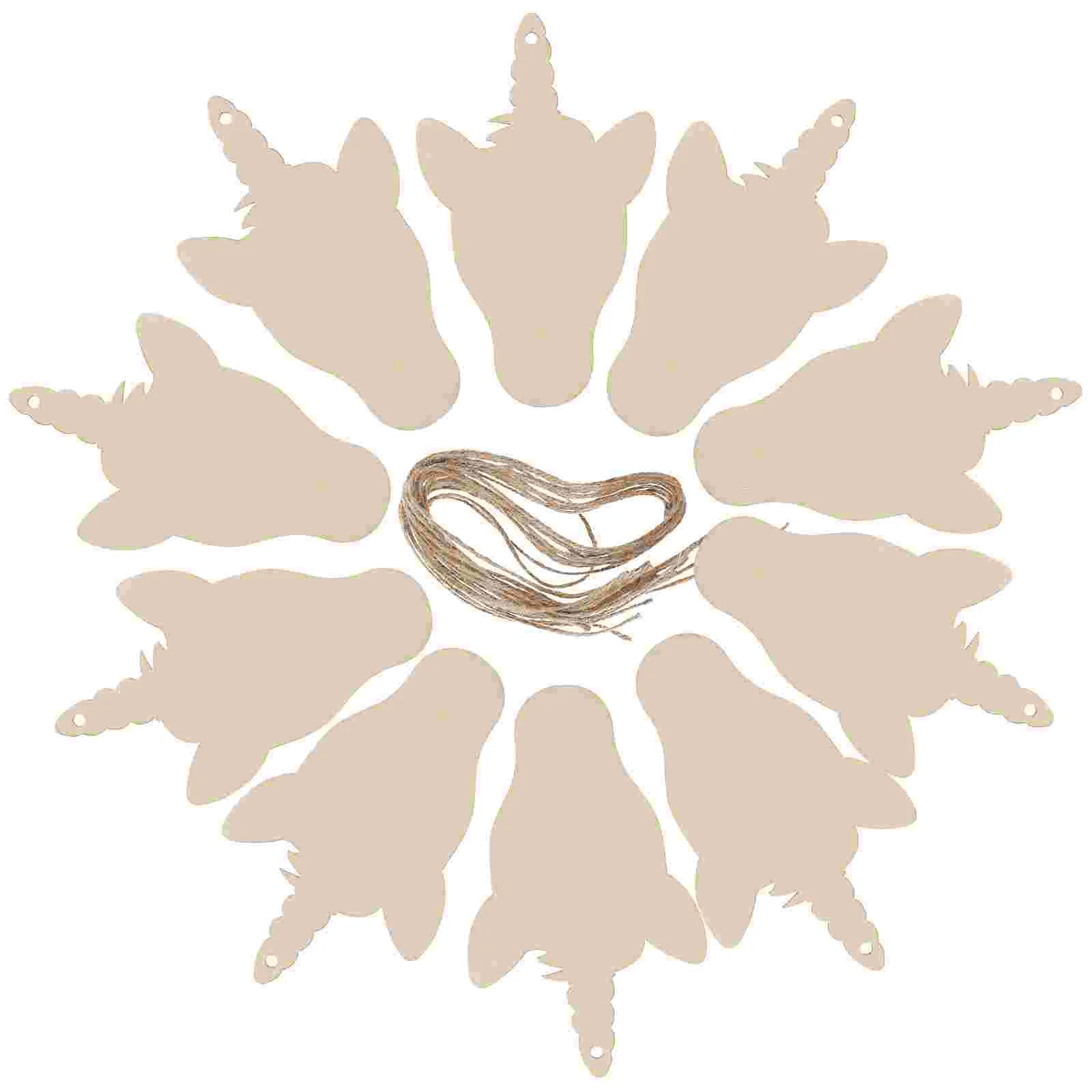 

10 Pcs Unicorn Listing Decoupage Shape Wooden Slices Paper Cut Unfinished Party Chips DIY Ornaments