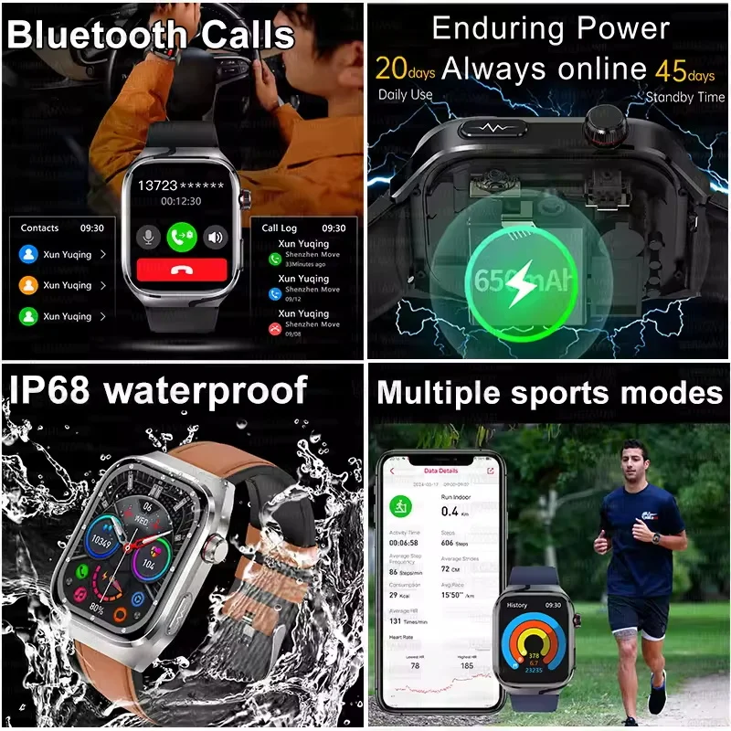 2025 New For Xiaomi Five organ examination Smart Watch Men ECG+PPG Uric Acid Blood Fat Bluetooth Call Sports Health Smartwatches 6
