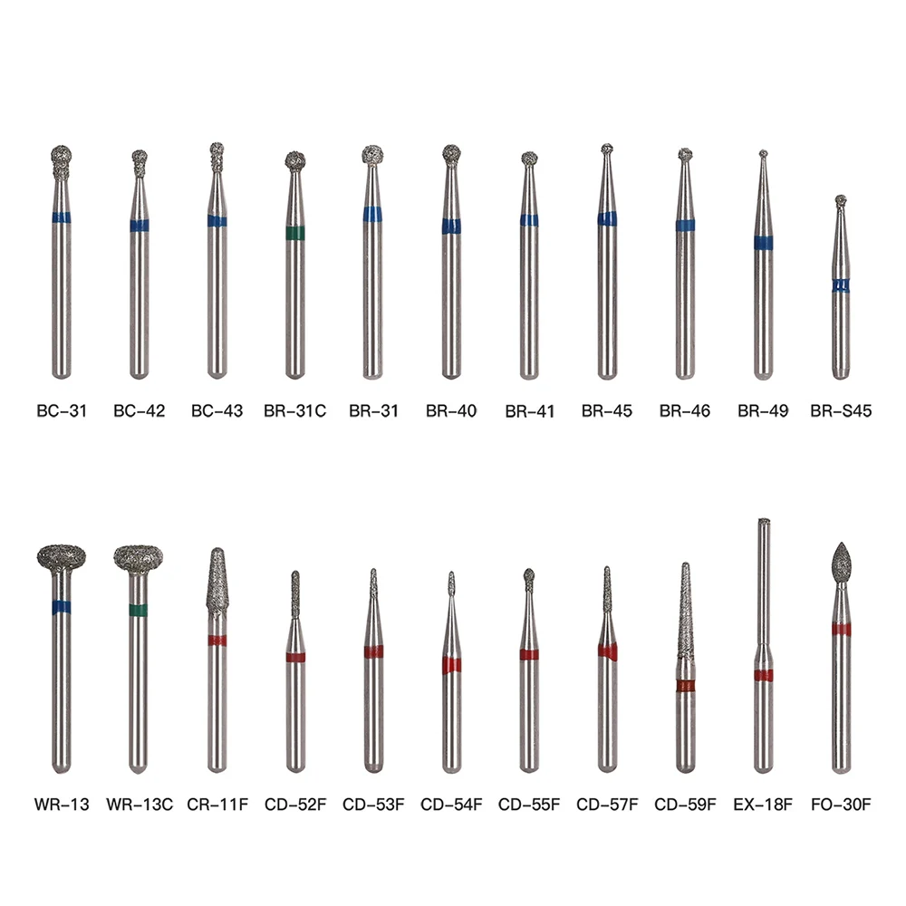 10Pcs Dental Diamond Burs Dril for High Speed Handpiece FG 1.6mm Bur Laboratory Grinding Polishing Tools Dentistry Material