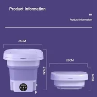 Machine à laver pliable 8L avec sèche-linge, pour appartements, voyage, chaussettes portables, sous-vêtements, culottes, vêtements pour bébé 4