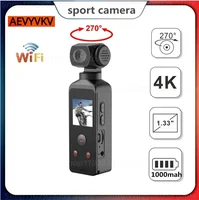 4K Ultra HD Pocket Action Camera 270° Rotatable Vlog Wifi Mini Sports Cam Waterproof Case Helmet Travel Bicycle Driver Recorder 1
