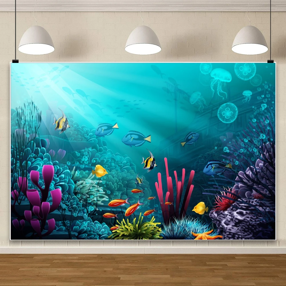BELECO 3x2m Great White Shark Backdrop – Ocean Waves Photography Background For Parties & Photo Shoots