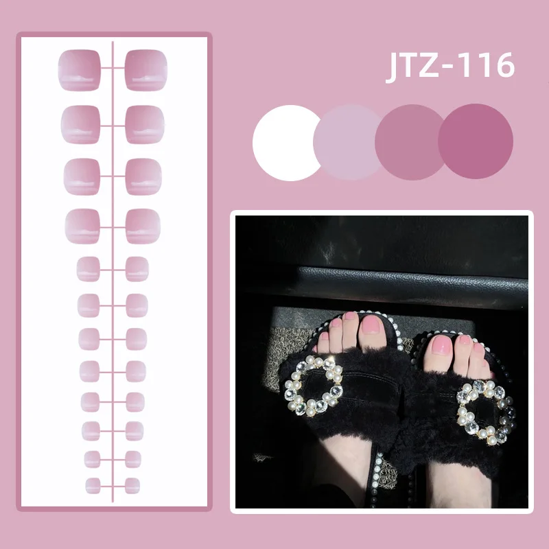Colorful and trendy press-on acrylic toenails displayed, perfect for easy and quick stylish toe makeovers without glue.