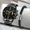 Reloj Hombre Fashion Men Stainless Steel Watch Luxury Calendar Quartz Wristwatch Business Watches Man Clock Relogio Masculino 1