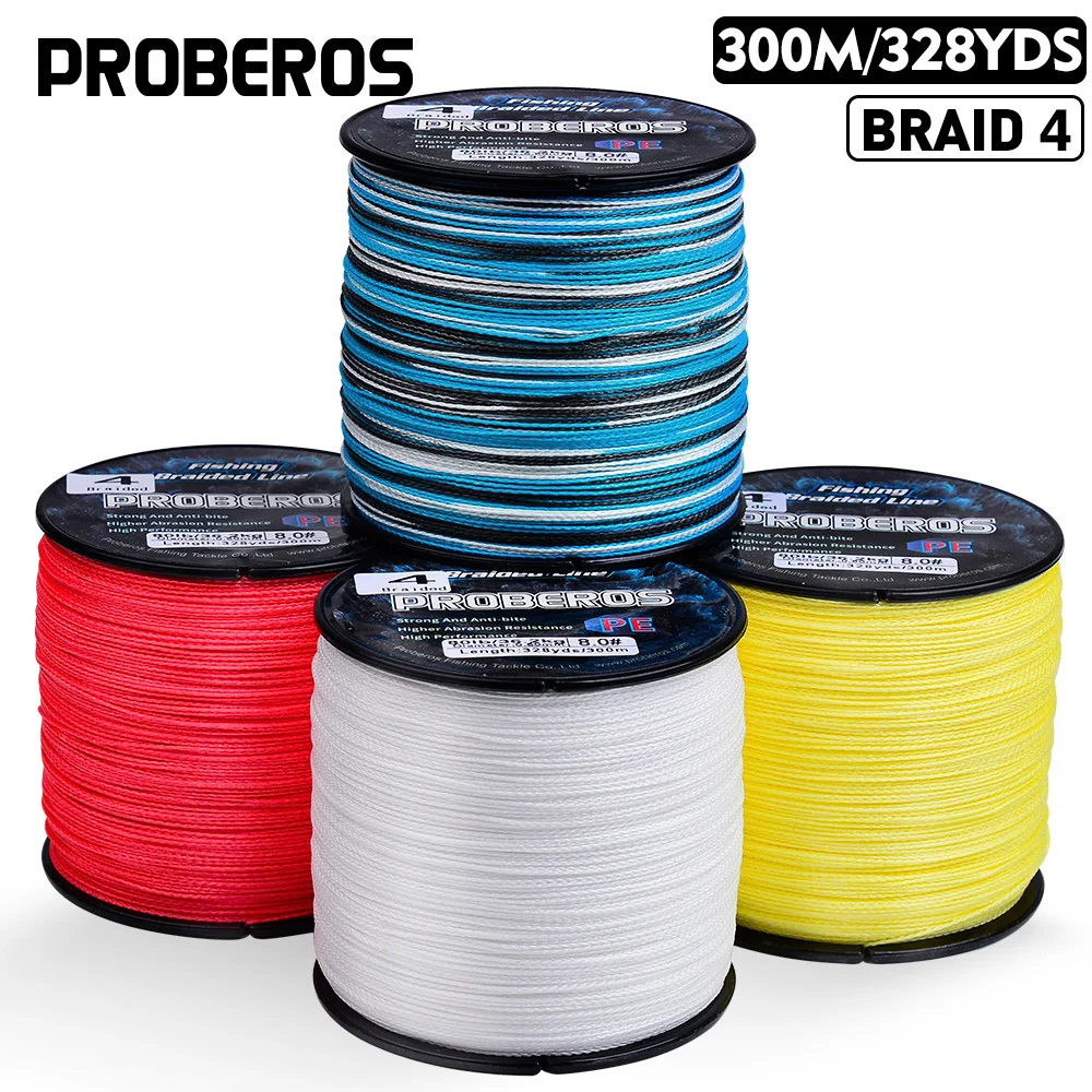 PROBEROS 300M Angelschnüre Multifilament PE-Schnur Geflochtene Angelschnur 4-fach geflochten 6-80LB Angelschnur Angelausrüstung Großhandel – Detail 6