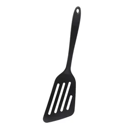 Silicone Fish Frying Spatula - Premium Kitchen Cooking Tool (Black)