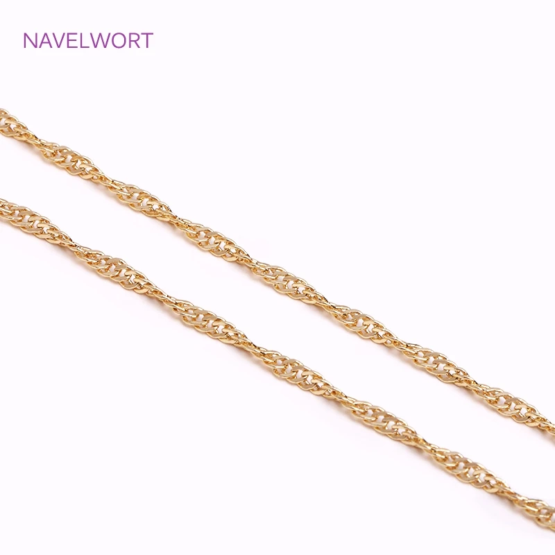 14K Gold Filled Twist Ripple Chainwavy Chain Necklacechains for Jewelry  Makingnecklacebraceletdiy Craft Supplieswholesale Chain1.5mm 