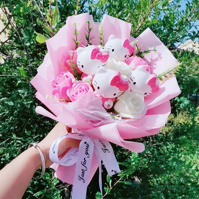 アニメハローキティ漫画ぬいぐるみ花束サンリオ人工バラの花人形