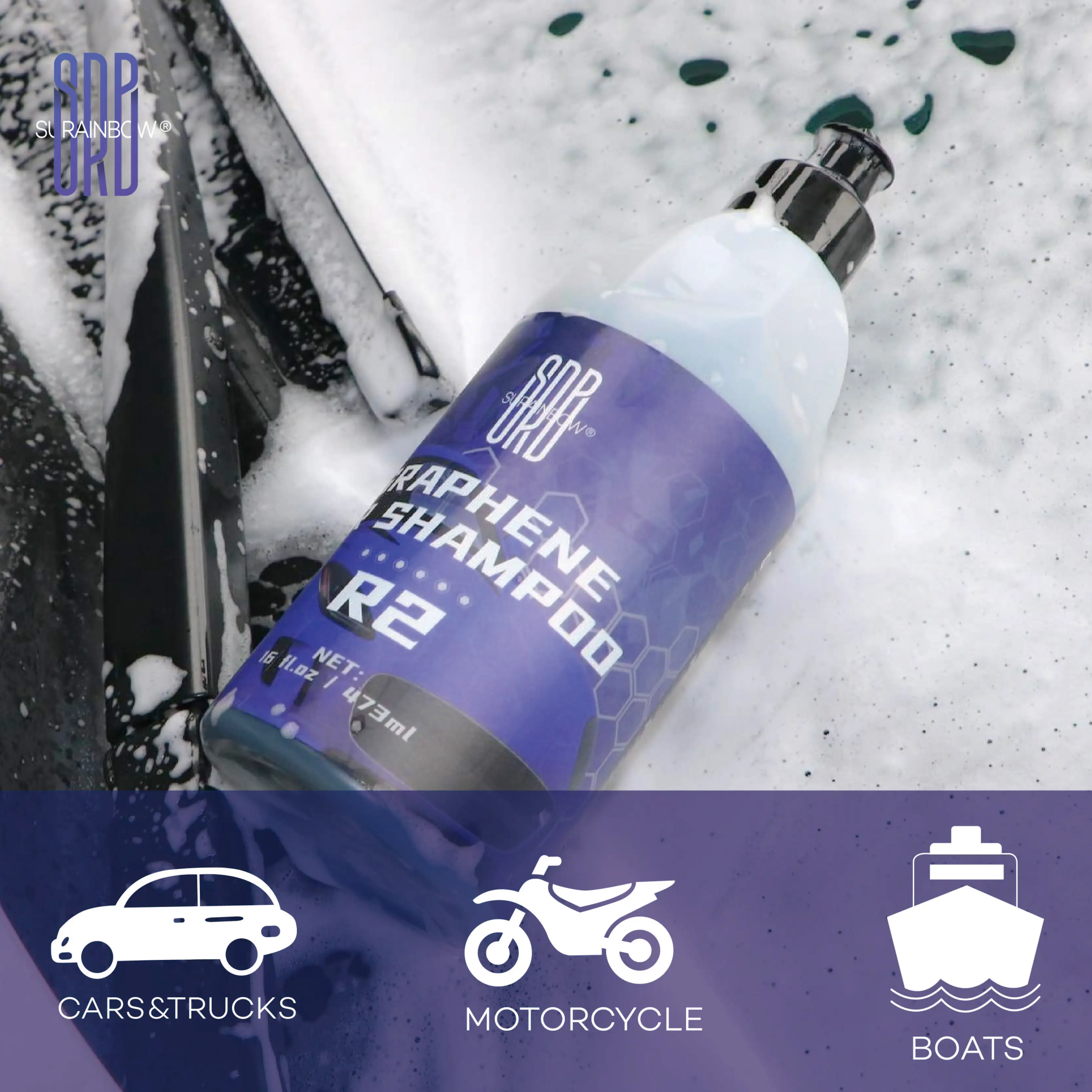 Graphene Car Wash Soap - High Foaming Graphene Infused Car Soap - Ads Hydrophobicity, Powerful Cleaner & Protection,16 oz/473 ml 4