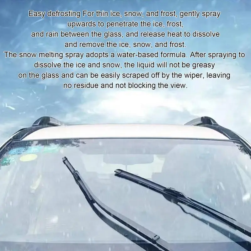 100ml Car Deicer Spray Antifreeze For Car Window Effective Fast Acting Windshield Deicing Spray Frost Melt Pro Frost Removal
