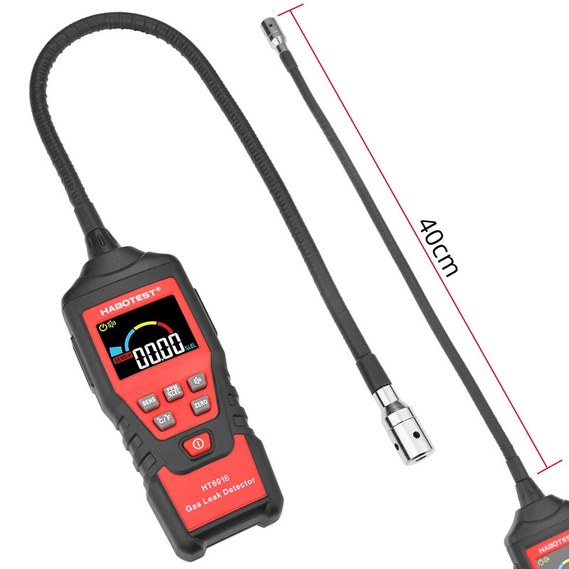 LCD 디스플레이 및 주변 온도 가연성 가스 용 업그레이드 다기능 Habotest HT601 가스 누설 감지기