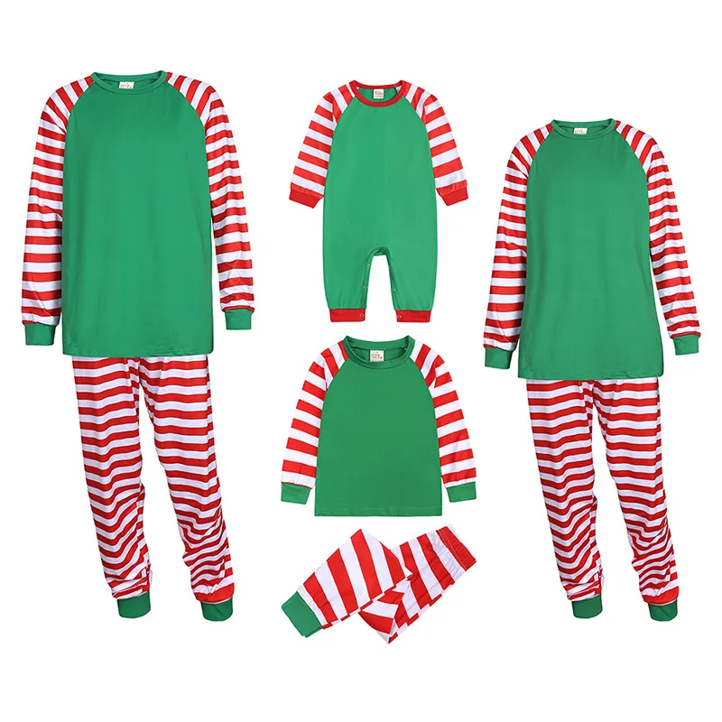 Pijamas de poliéster en blanco para sublimación de ropa para padres e hijos de Año Nuevo y Navidad, conjuntos familiares a juego para personalizar la impresión de imágenes