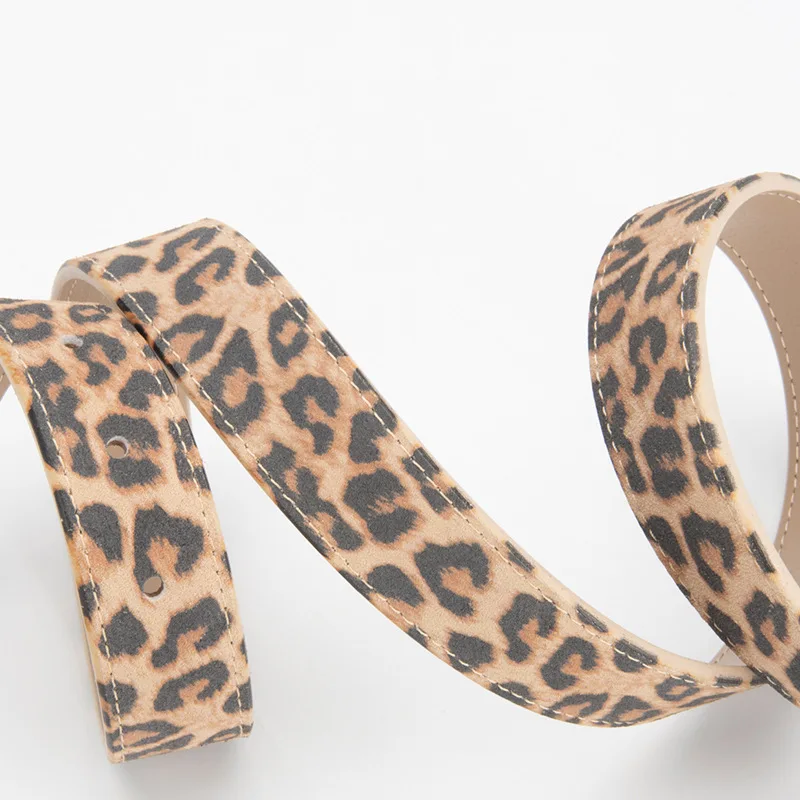 Leopard Print Cowhide Women's Belt Fashionable Personality Luxury Design High Quality Pin Buckle Belt Y2k Hip Hop Girl Waistband