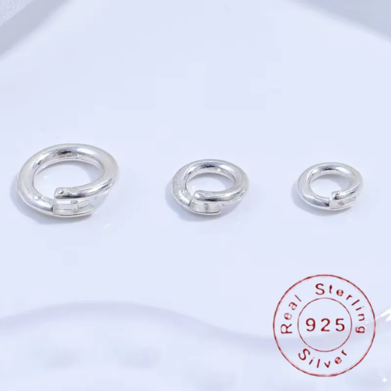 S925 Sterling Silber 5/6/8mm Offener Ring Verbindungsschnalle Silber Ring Anhänger Ring DlY Armband Halskette Ring SQ2