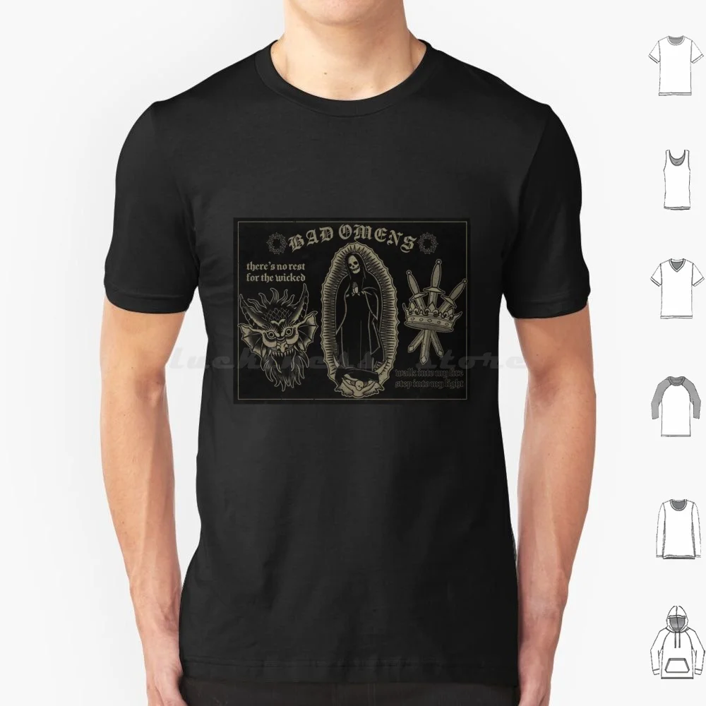 Bad Omens-Non C' È Riposo Per La Maglietta Wicked Big Size 100% Cotone Bad Omens Metal Metalcore Bad Omens Deathmetal Byrd