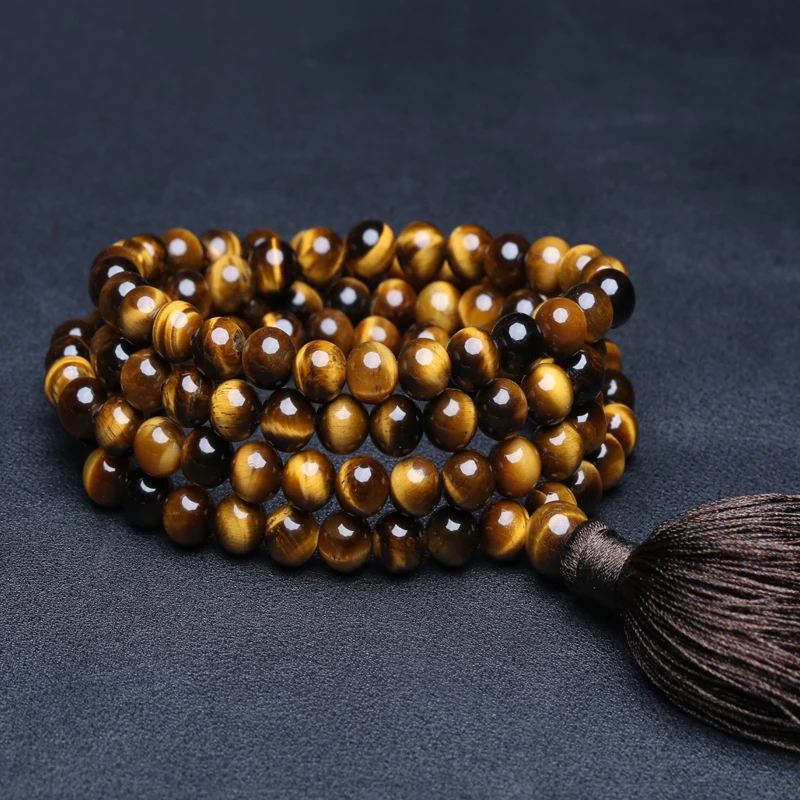 Braccile Con Perline In Occhio Di Tigre ROSTIVO Da 8 Mm: Energia E Stile Unisex Per Un Look Spirituale E Alla Moda.