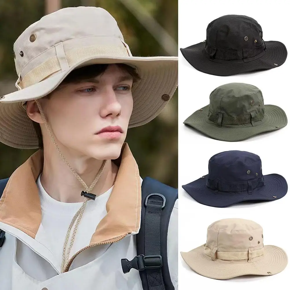 Summer Outdoor Bucket Hat Sun Protection Anti-UV Wide Cycling Fisherman Foldable Fishing Hiking Brim Hat Outdoor Hunting O9H7