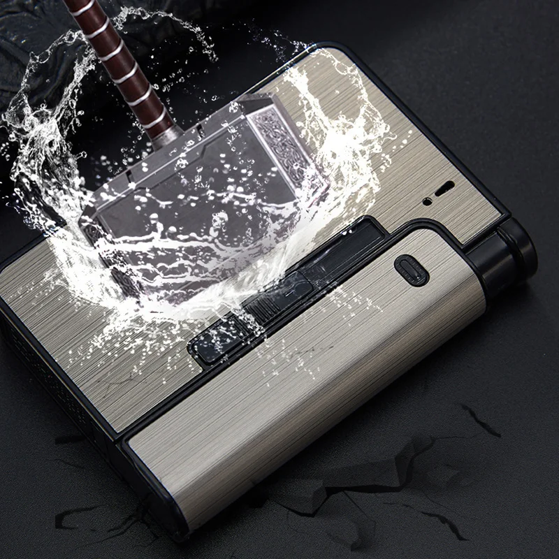 Sleek Metal Portable Automatic Cigarette Holder for King Size - Gift for Men