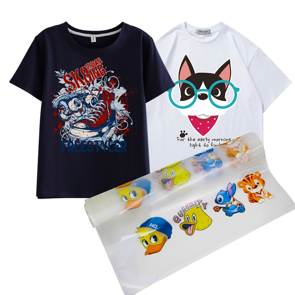 최고급 롤 DTF PET 필름 PET 릴리즈 필름 (DTF 프린팅용) 30cm 33cm 60cm 핫/콜드 필 75U 두께