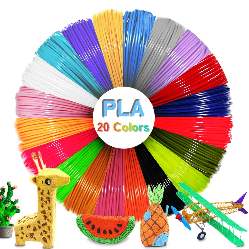 New Set PLA Filament Diameter 1.75MM Color 3D Printing Material for 3D Pen 9M/36M/50M/100M/200M Colorless, Odorless and Safe
