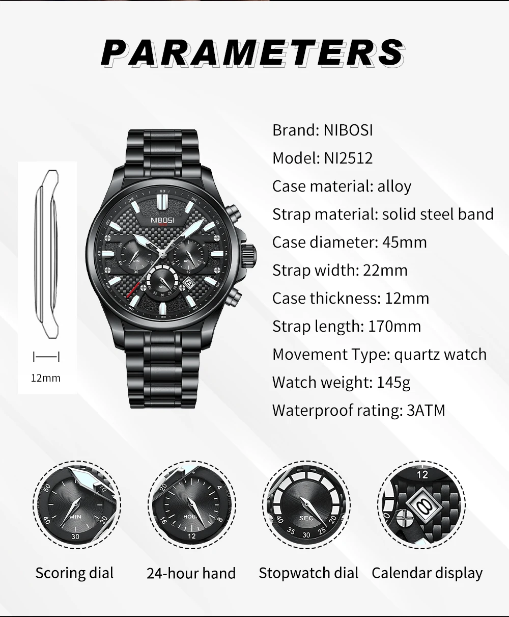 Men's & Stainless Watch 2512 Nibosi