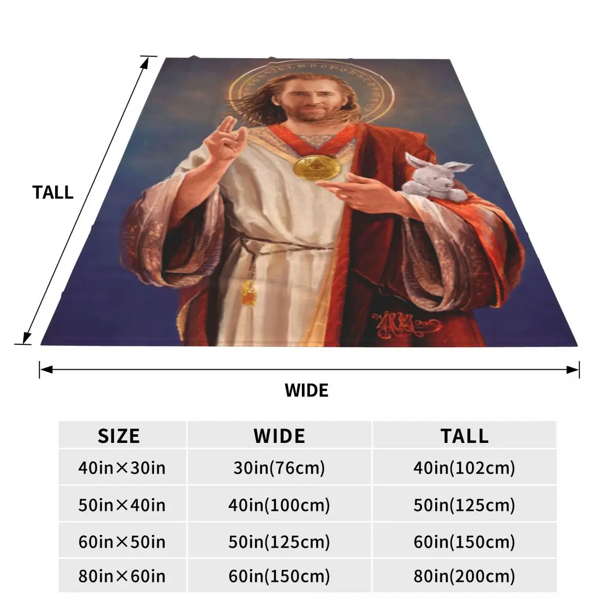 N-Nicolas Cages Blankets Jesus Travel Flannel Throw Blanket Super Warm Couch Chair Custom DIY Bedspread Gift 6