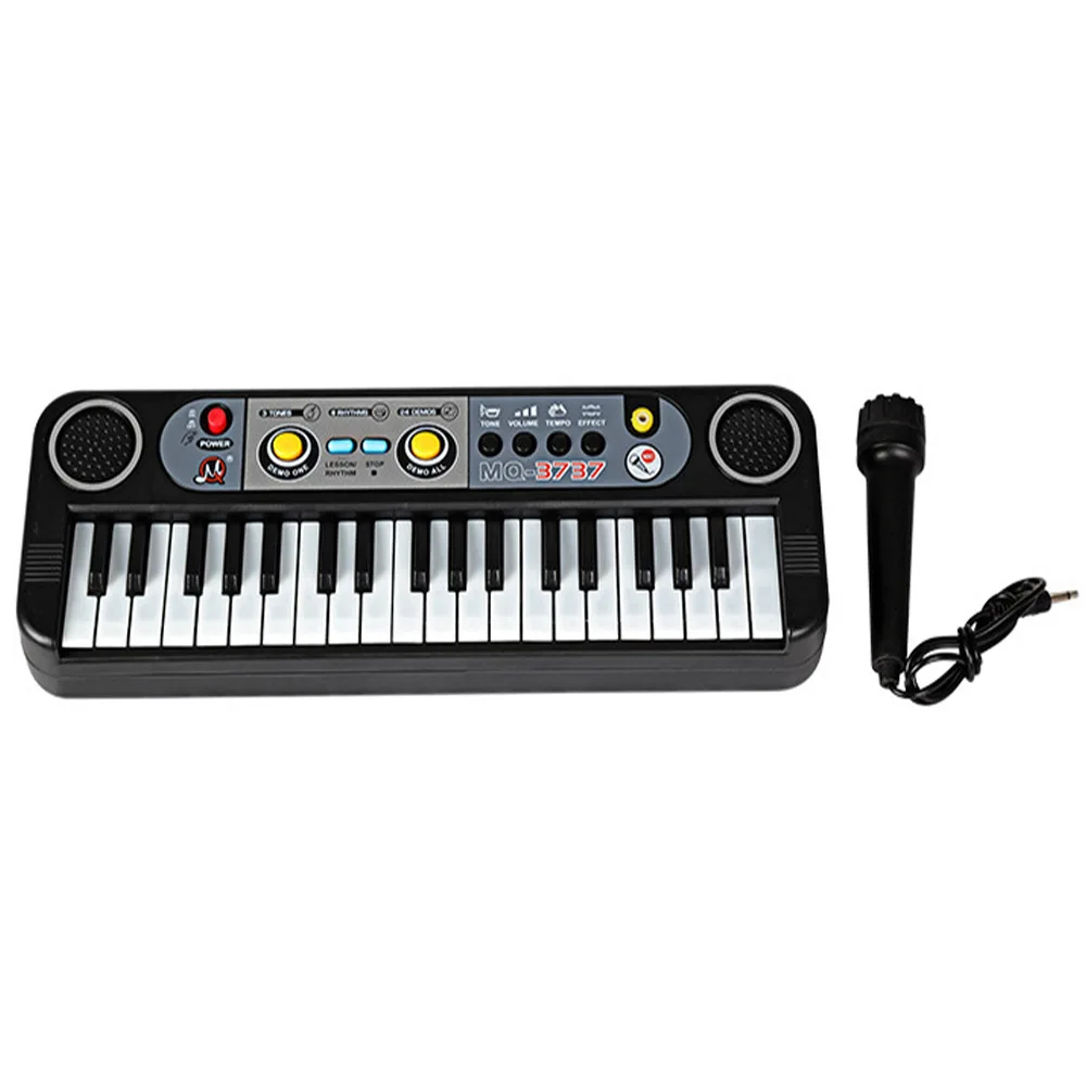Kids Musical Instrument Toys Piano Mini 37 Keys Electone Keyboard With Microphone Childrens Learning Educational Puzzle Toys 6