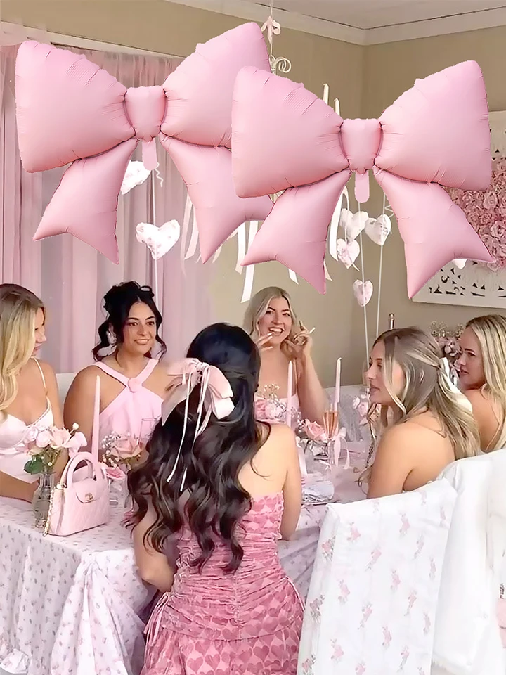 2Pcs Pink Princess Foil Balloon - Crown & Bow Shape For Birthday Party Decorations - View #8
