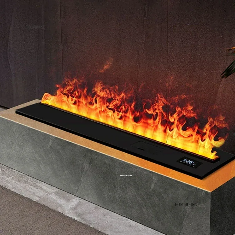 Nordic Embedded Fireplace with Fire Imitation 3D Atomizing Fireplace Light for Living Room