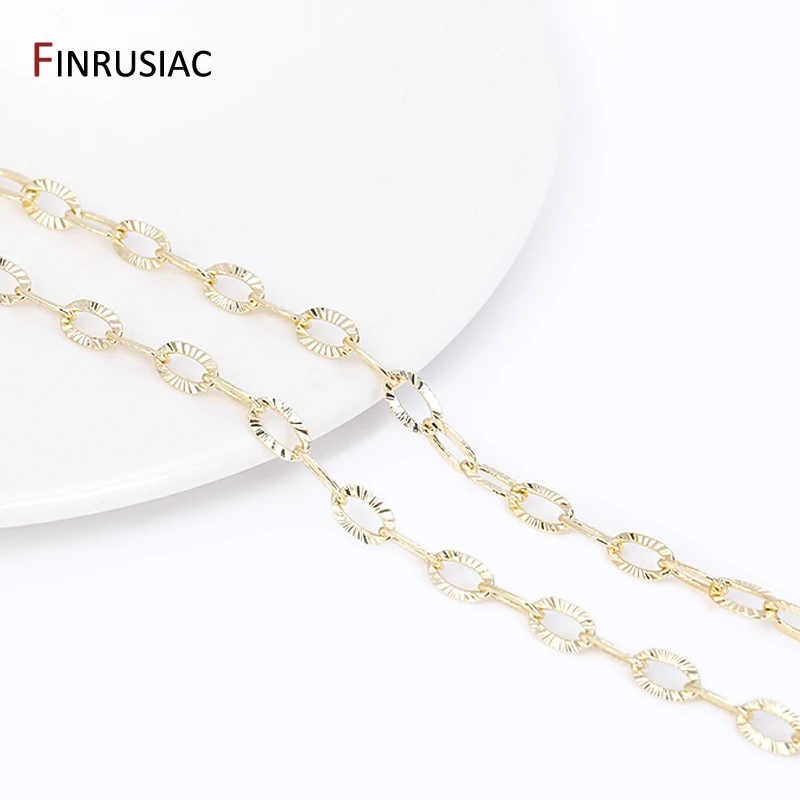 7,5 mm * 4,5 mm 14 Karat vergoldete ovale Prägungketten aus Messing für Schmuckherstellungszubehör, DIY-Halskette, Armbandherstellung – Detail 16