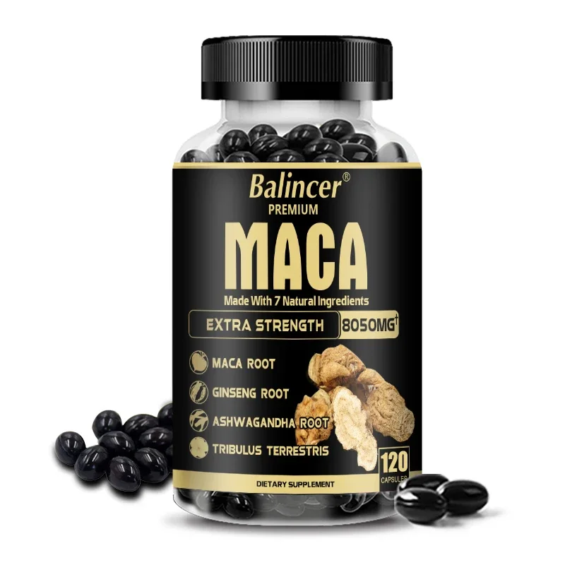 

Balincer Premium Maca Root + Ginseng Extract Capsules 8050mg - Sports Energy, Strength & Endurance Support - Non-GMO