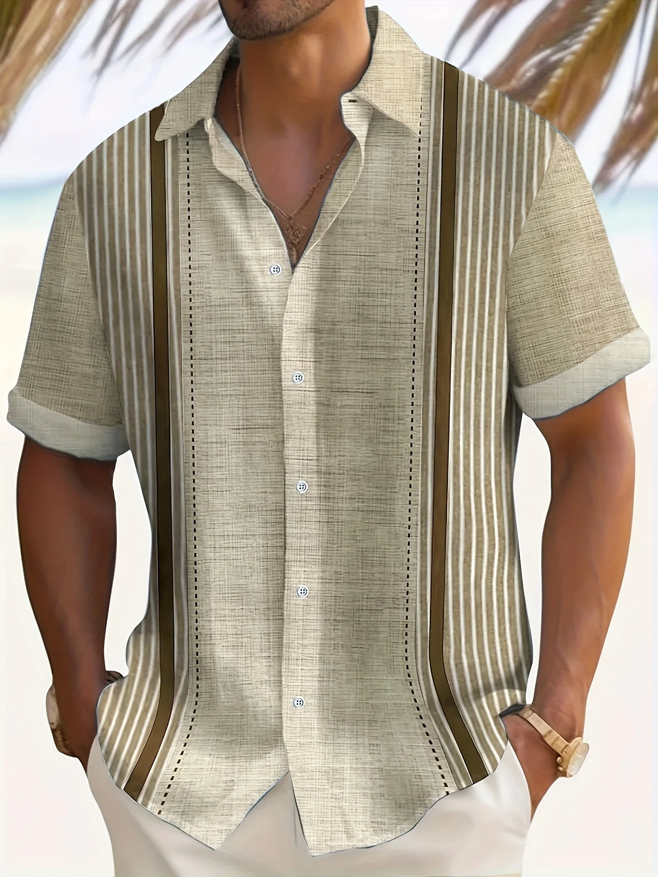 The new men's short-sleeved shirt for summer 2025 is breathable lightweight casual and refreshing with 3D printing